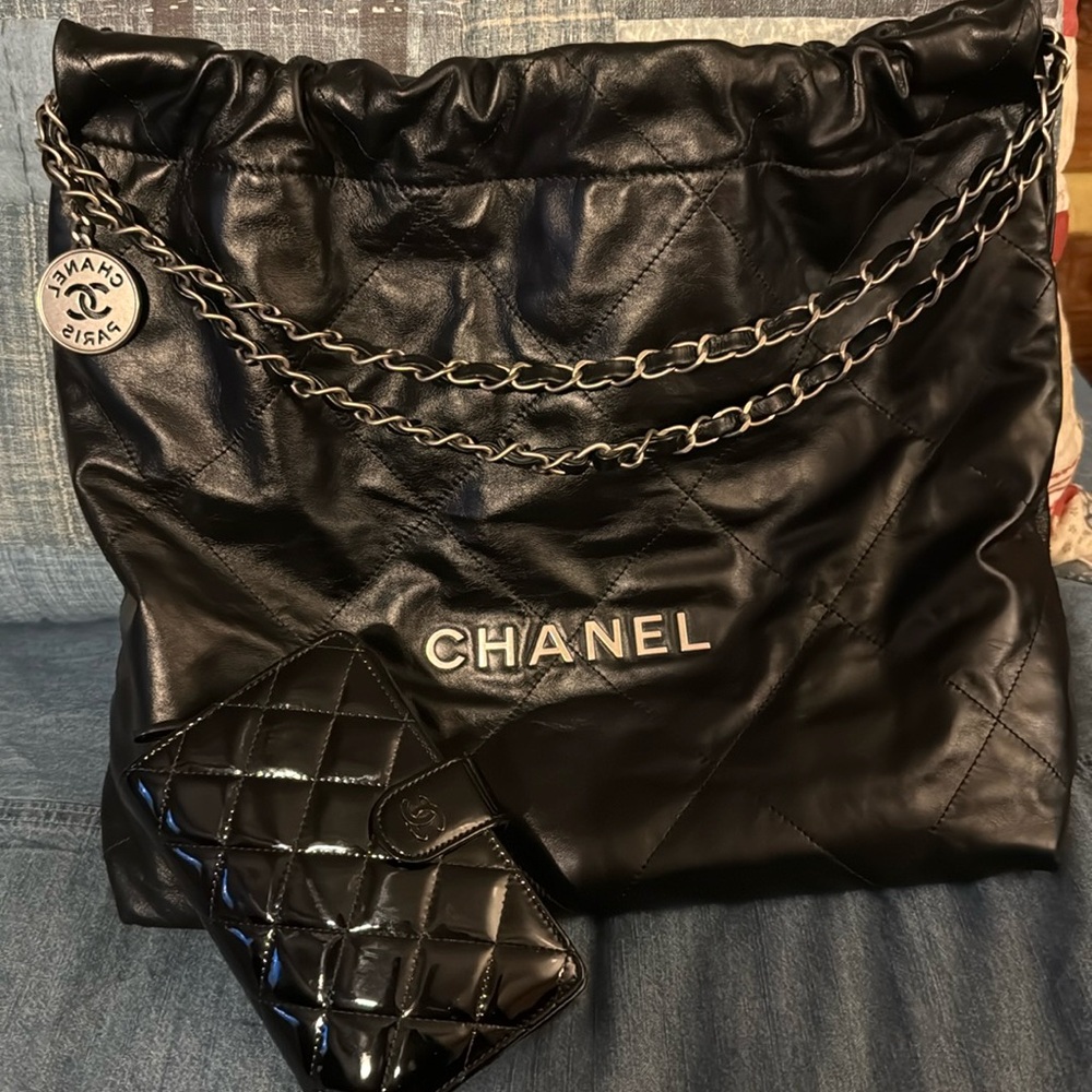 Chanel Small 22 hobo w/pouch 
Chanel Compact Wallet by Karl Lagerfeld